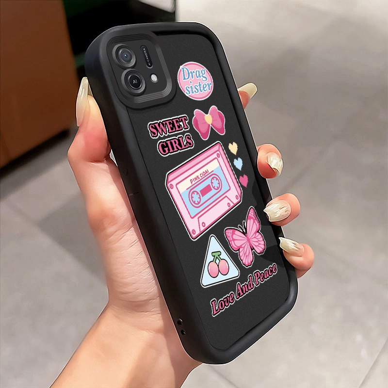 Casing Hp Untuk OPPO A16K OPPO A16E Case Pita magnetik Kaset kartun manis Softcase Fall Prevention K