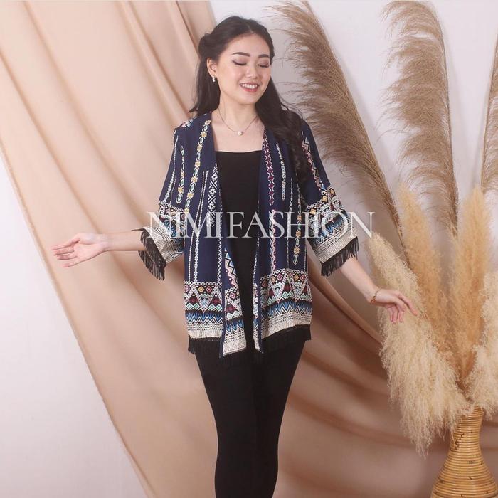 Nimi Cardigan Bohemian Motif Cardigan Etnik Rawis