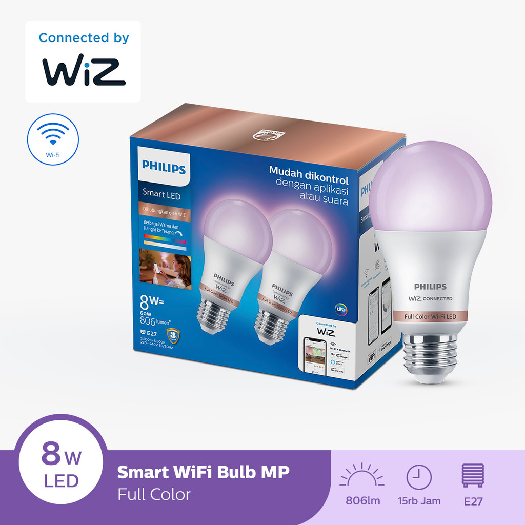 Philips Lampu Smart Wifi LED Multipack 8,5W - Tunable Color (Warna)