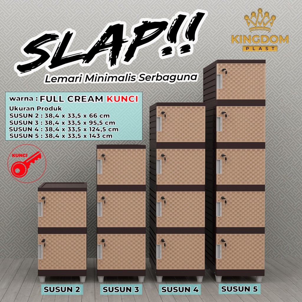 LEMARI PLASTIK SERBAGUNA SLAP - LEMARI PAKAIAN ANAK - RAK HELM - RAK BUKU SERBAGUNA - LEMARI PLASTIK