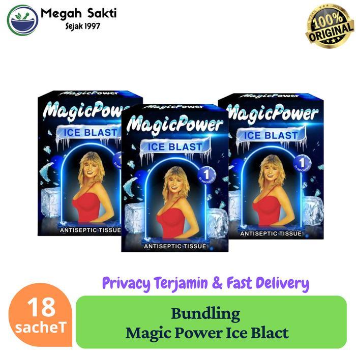 Bundling Tissue Magic Power Ice Blast Isi 18 Sachet Tissue Tisu Mejik Penunjang Performa Sensasi