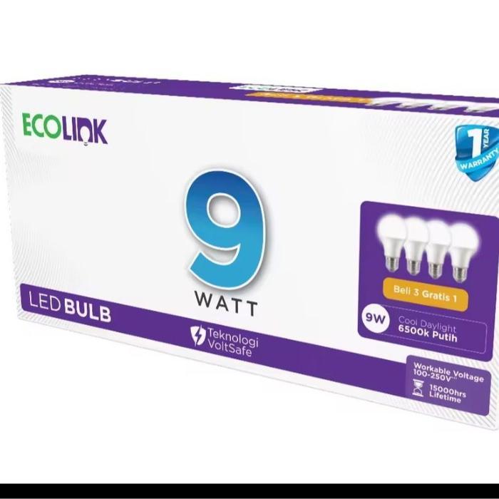 Promo Lampu Led Ecolink 9 Watt Multipack Beli 3 Gratis 1 Putih