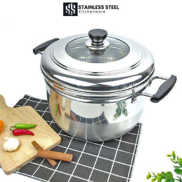 Oxone Home - Panci Kukus Stainless Steel Dandang Panci Steamer Langseng Sarangan