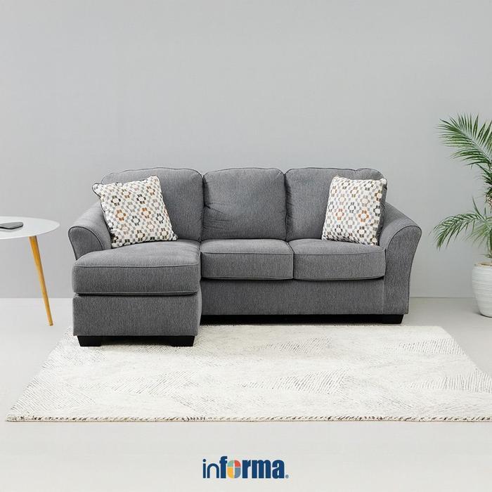 Informa Ashley Brise-2 Sofa L Sectional Fabric - Abu-Abu Sofa Ruang Tamu Sofa Minimalis Kursi Sofa K