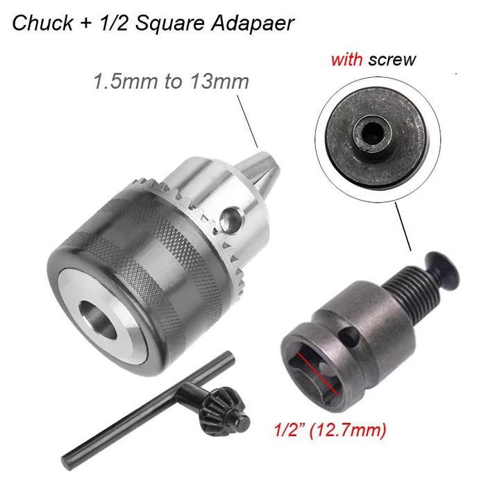 Adapter Impact Wrench Drill Chuck 13 mm Kepala Chuck Untuk Bor Listrik Impact Wrench