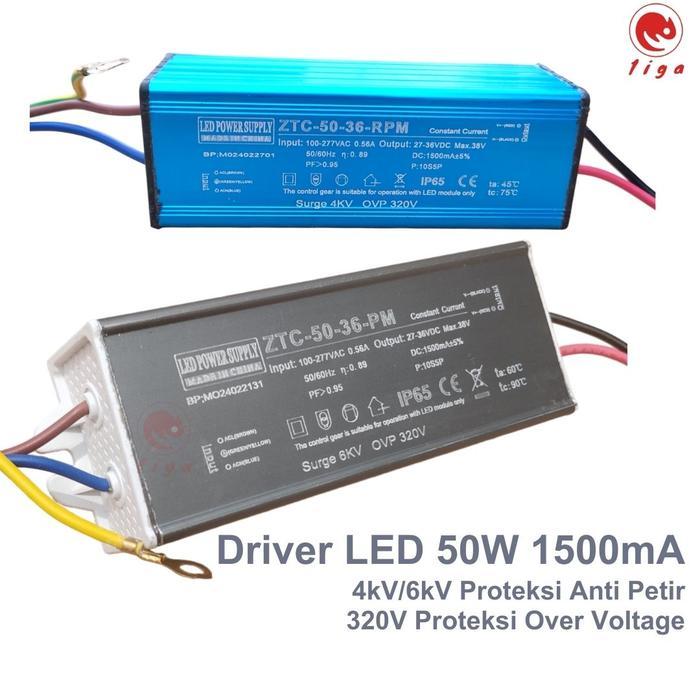 BERKUALITAS Driver Lampu LED 50W 1500mA Untuk Lampu Sorot PJU Cobra