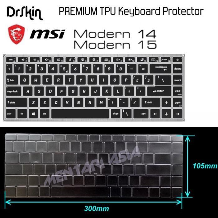 BERKUALITAS Keyboard Protector MSI Modern 15 - DrSkin PREMIUM TPU Clear