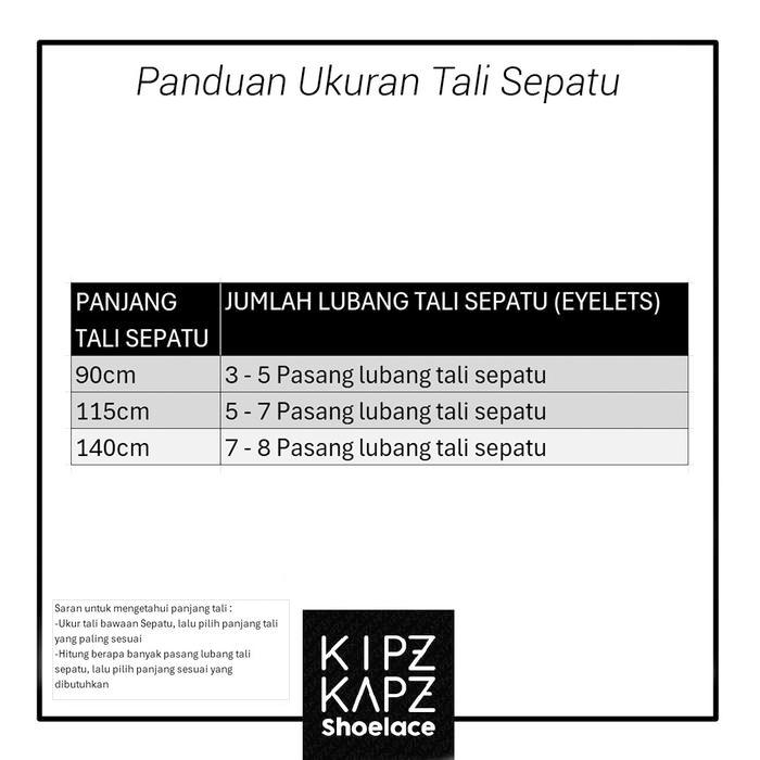 KIPZKAPZ F3 Grey - 90cm - Tali Sepatu Pipih / Flat Shoelace 8mm