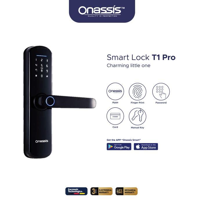 Onassis Kunci Pintu Digital Smart Lock T1 Pro Wifi Function, Fast Fingerprint Recognition, & 5
