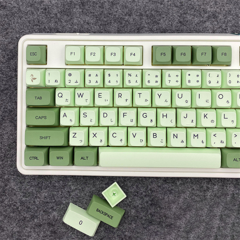 124 Keys Matcha Green Keycaps XDA Profile PBT Keycap For MX Switch Mechanical Keyboard English