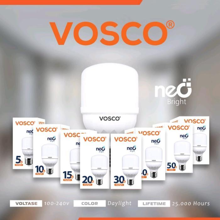 Lampu Led Vosco 40 Watt /50 Watt Vosco ..Bohlam Putih . 1 Thn
