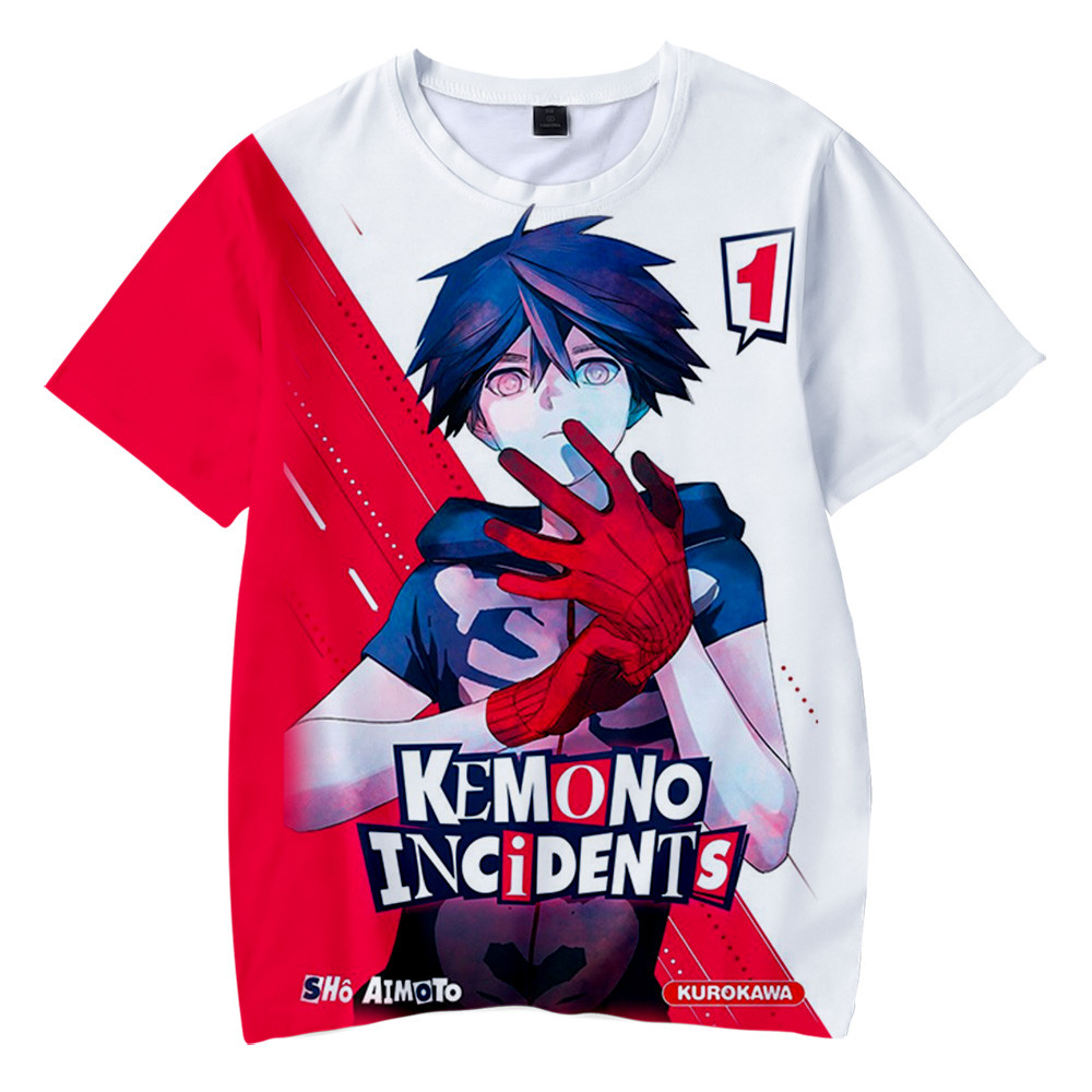 T-shirt Manga Anime Baru Pakaian Jalanan Kemono Jihen Harajuku