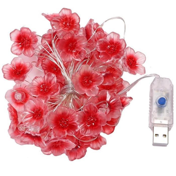 Lampu Dekorasi Kamar Tidur Berwarna Pink / Lampu Sakura USB /Lampu Dekorasi Kamar Tidur Berwarna