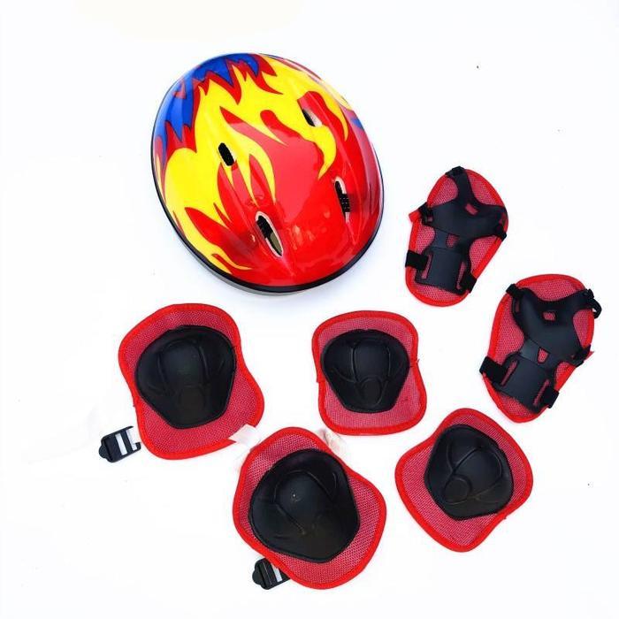 Deker Anak Deker Sepeda Anak Helm Sepeda Anak Set Pelindung Lutut Helm Dan Pelindung Lutut Anak