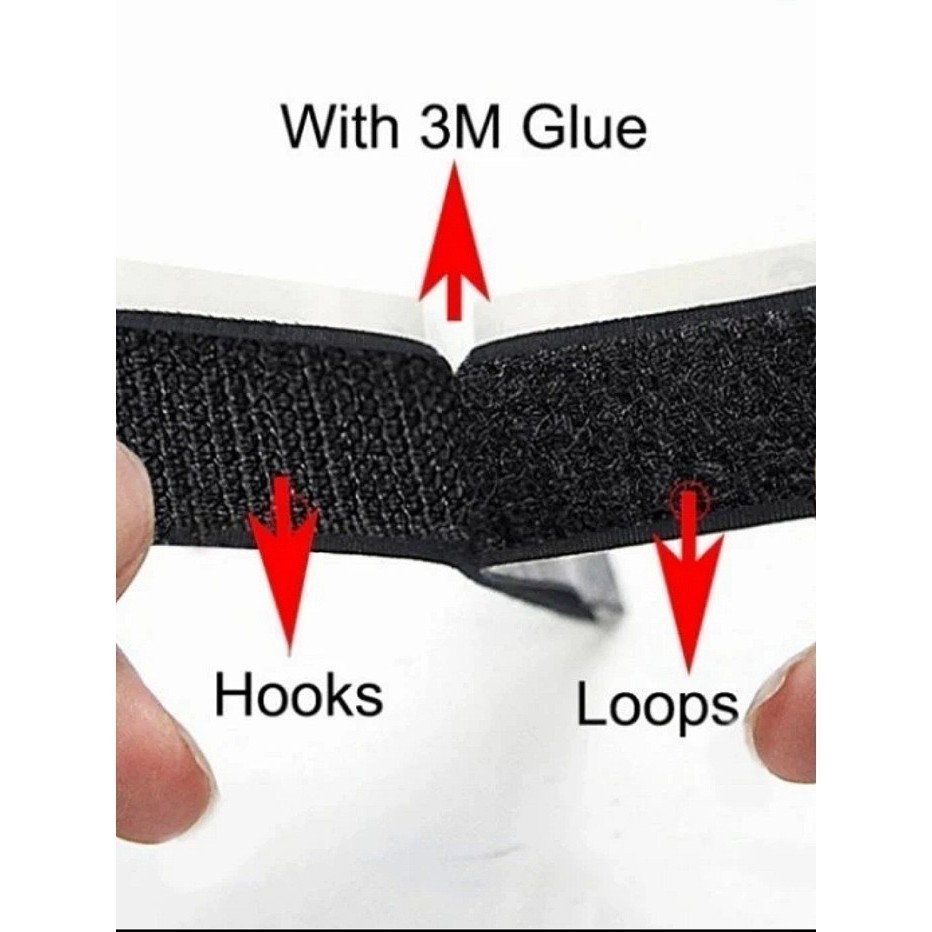 Vellcro Perekat Strap Hook And Loop Adhesive Double Tape Dua Sisi 2CM 2,5CM 5CM 10CM