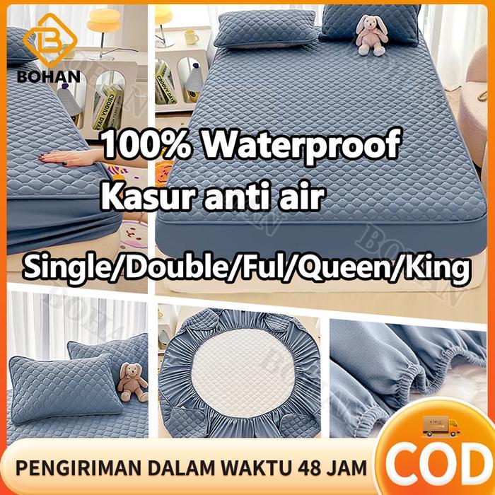 Bohan Waterproof Mattress Protector Anti Ompol Full Karet 90-200Cm