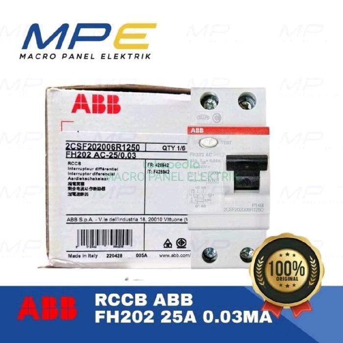 Rccb Abb Fh202 Ac-25 0,03A / Elcb Rccb Abb Fh202 2P 25A 30Ma 0,03A