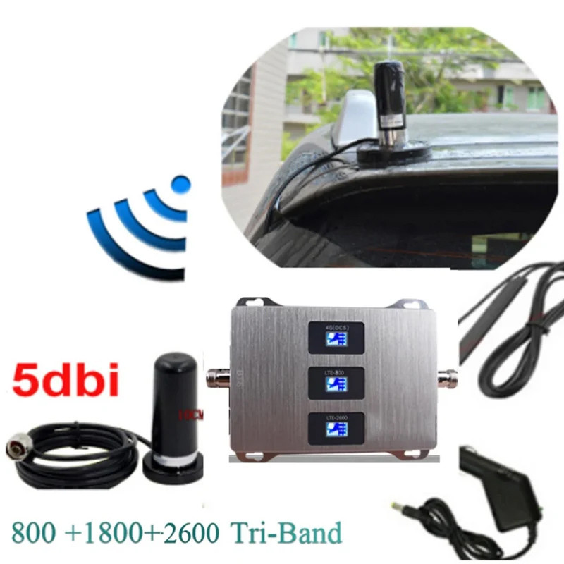 TriBand 2G 3G 4G Signal Repeater Booster 900MHz 1800MHz 2100MHz 800MHz 1800MHz 2600MHz DS LTE GSM