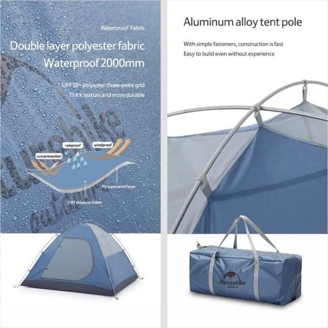 Tenda naturehike NH21ZP015 3P tent P-PLUS tenda camping 3 orang