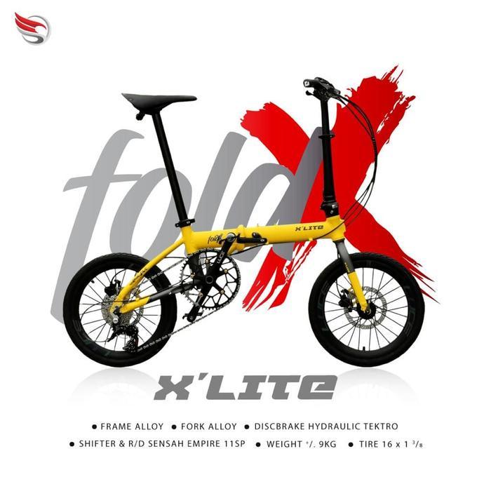 Sepeda lipat foldx Xlite - Kuning