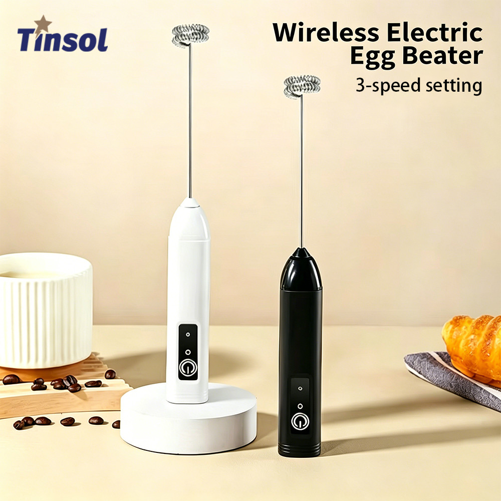 TINSOL USB Rechargeable Handheld Milk Frother, 3-Speed Coffee Milk Frother, Electric Mixer,
