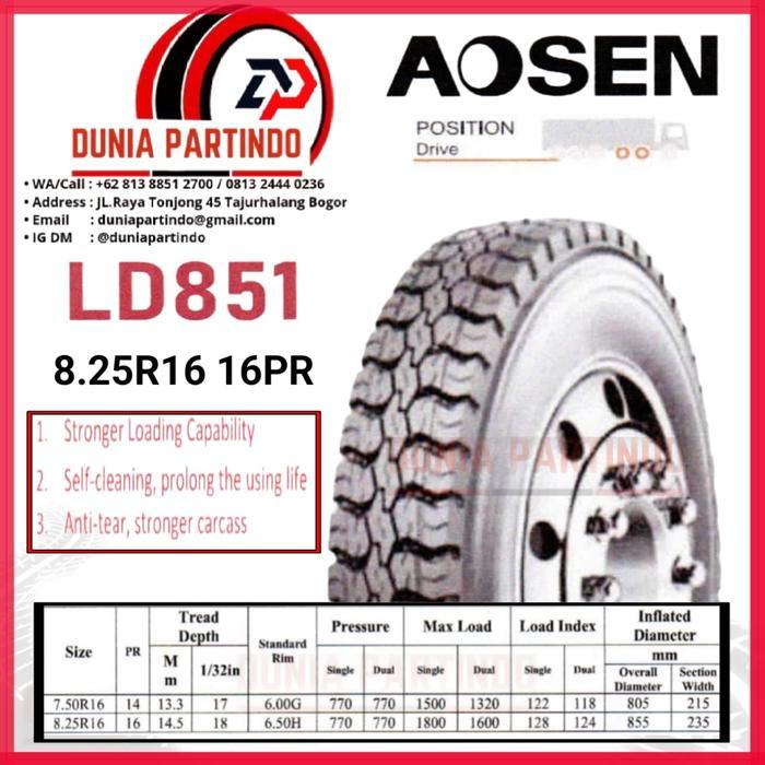 Ban Truk AOSEN LD851 Uk 8.25 R16 16PR , Chat Diskon Untuk Harga&Stok