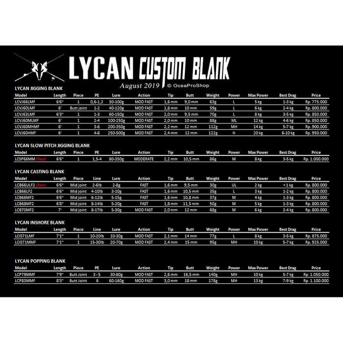 SIAPKIRIM Lycan XXX Inshore Custom Blank Series READY STOCK