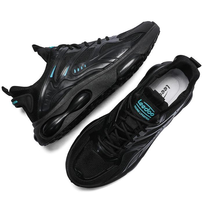 Eiger - Sepatu Running Pria Sepatu Lari Sneakers Cowok Outdoor Kulit Shoes Hitam Antiselip Sepatu