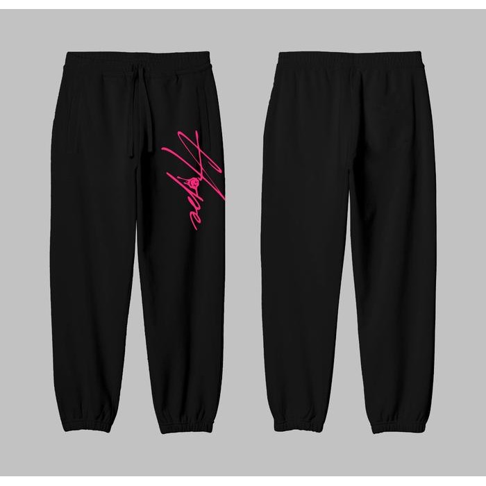 m0np Celana Sport Wanita - Celana Jogger Sweatpants Babby Terry - Varian Hope Hitam