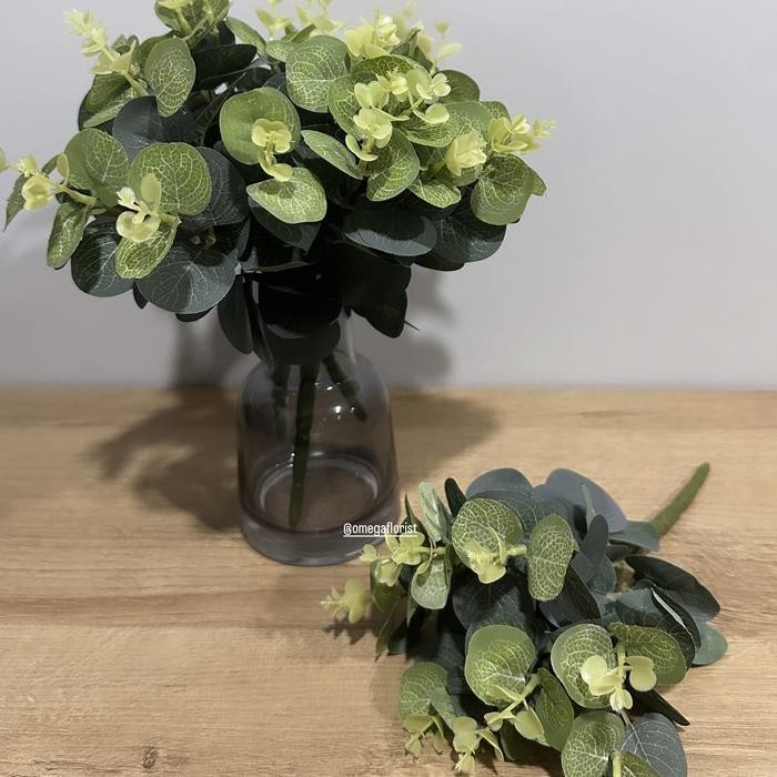 Daun Ekaliptus Artificial / Daun Artificial / Daun Dekorasi / Daun Plastik