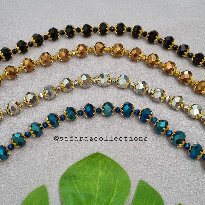 tvkj- Konektor Masker Hijab Cantik Kristal Ceko 10Mm Dan 4Mm