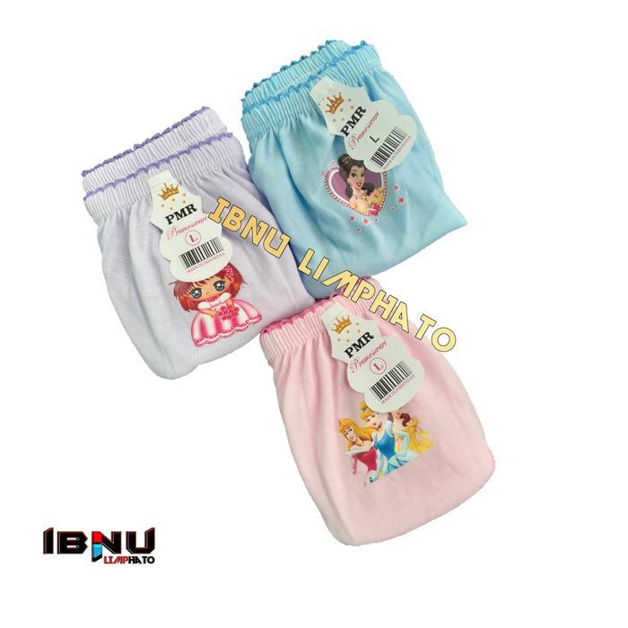 Celana Dalam Anak Perempuan 6pcs CanCut Fashion Motif Bahan Katun Berbagai Pilihan Warna