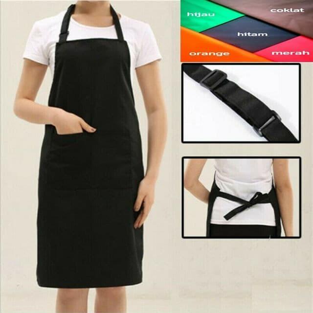 Celemek Polos Bahan Drill - Hitam