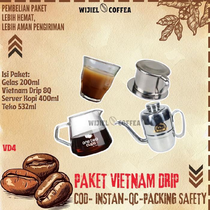 Ready Paket Hemat Vietnam Drip Coffee - Vietnam Drip + Gelas Kopi Vietnam Drip - Saringan Kopi
