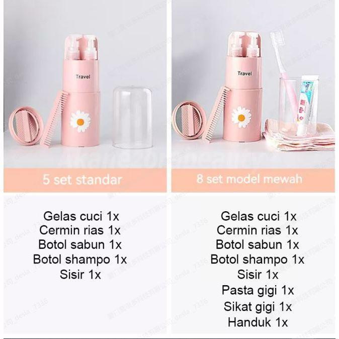 5In1 Toiletries Kit Botol Travel Portable Tempat Perlengkapan Mandi Travel Toiletries Kit Set / 8In1