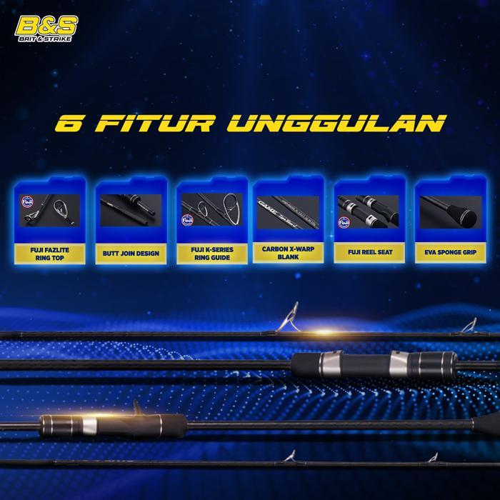 Joran pancing Lurekiller Game Type slow J 1.98M Joran jigging Fuji bahan karbon HI-Power X spinning