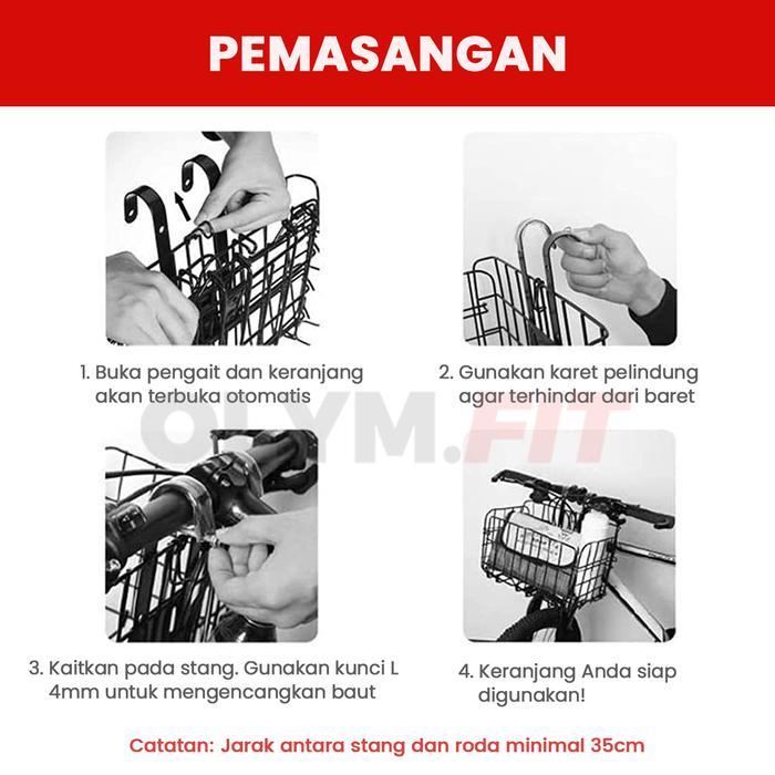 Keranjang Sepeda Lipat Foldable Basket Untuk Sepeda Dewasa Mtb Lipat
