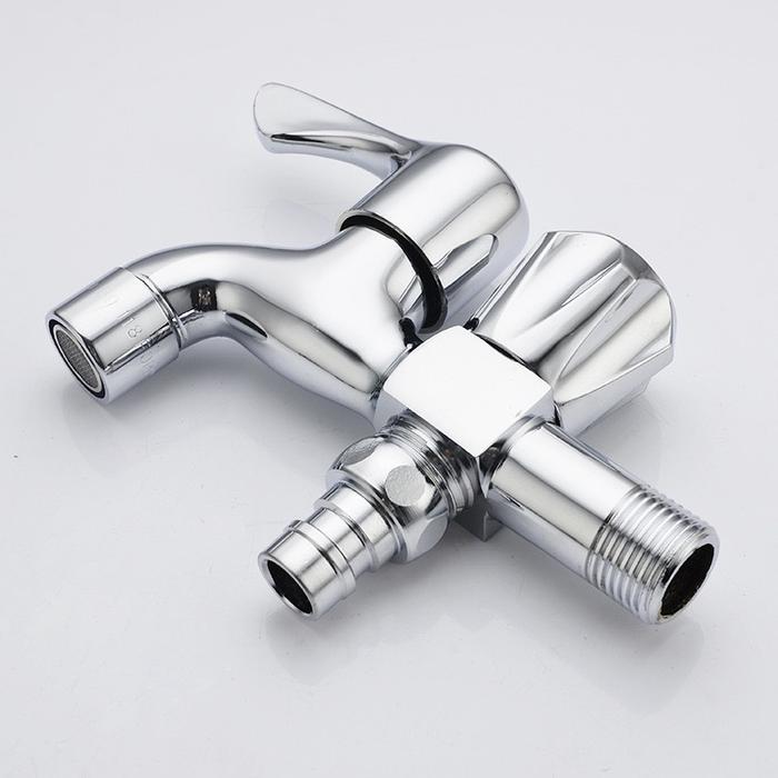 Toto Indo - Keran Air Kran Air Mesin Cuci Wastafel Panjang Stainless Steel Tembok 2 Cabang Rumah