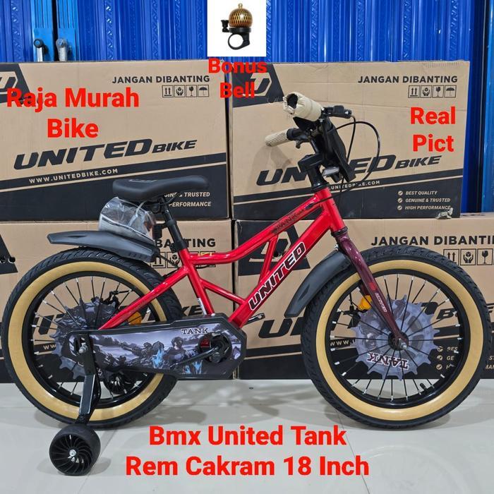SEPEDA ANAK LAKI LAKI BMX 18 INCH UNITED TANK REM CAKRAM SEPEDA ANAK BMX UNITED TANK REM CAKRAM 18