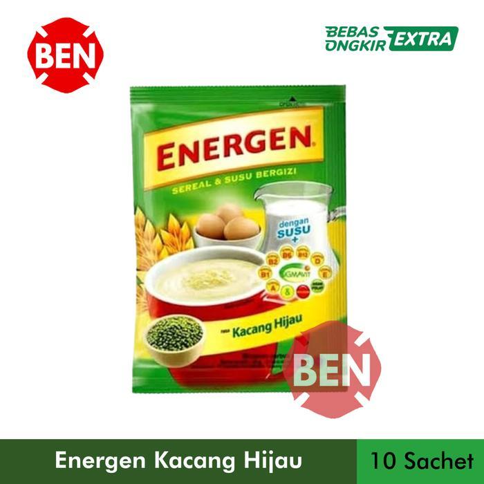 Terenak- Energen Kacang Hijau 1 Renceng 10 Sachet Pcs Sereal Susu Dus 30G 30Gr