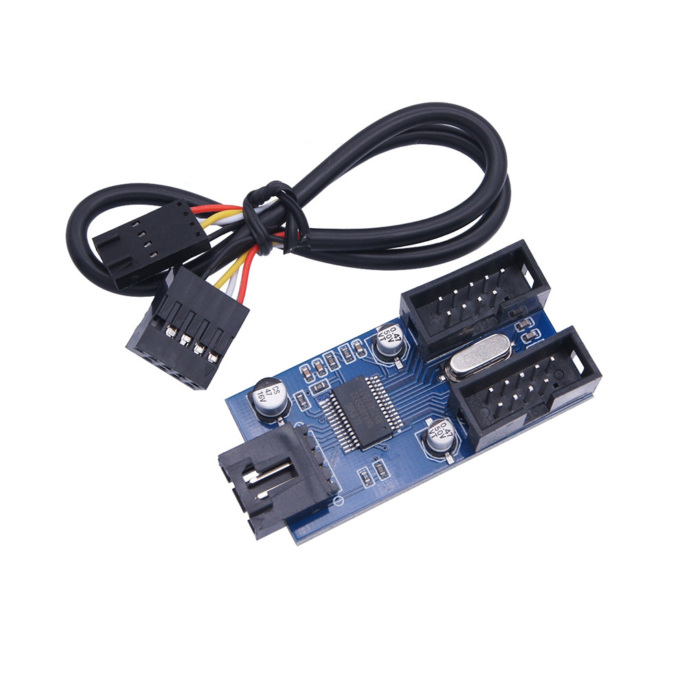 9PIN USB SPLITTER MOTHERBOARD USB 9PIN INTERFACE HEADER SPLITTER 1 TO 2 EXTENSION CABLE ADAPTER 9PIN