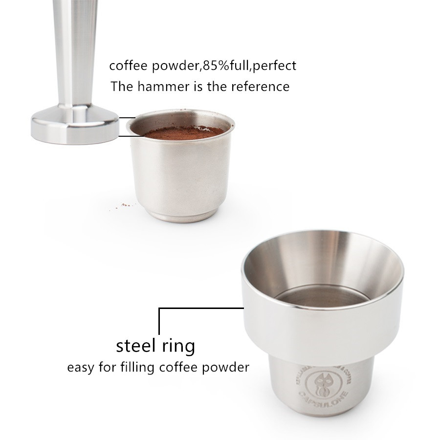 Capsule 304 stainless steel tamper and filler filling rings fit for illy coffee machine