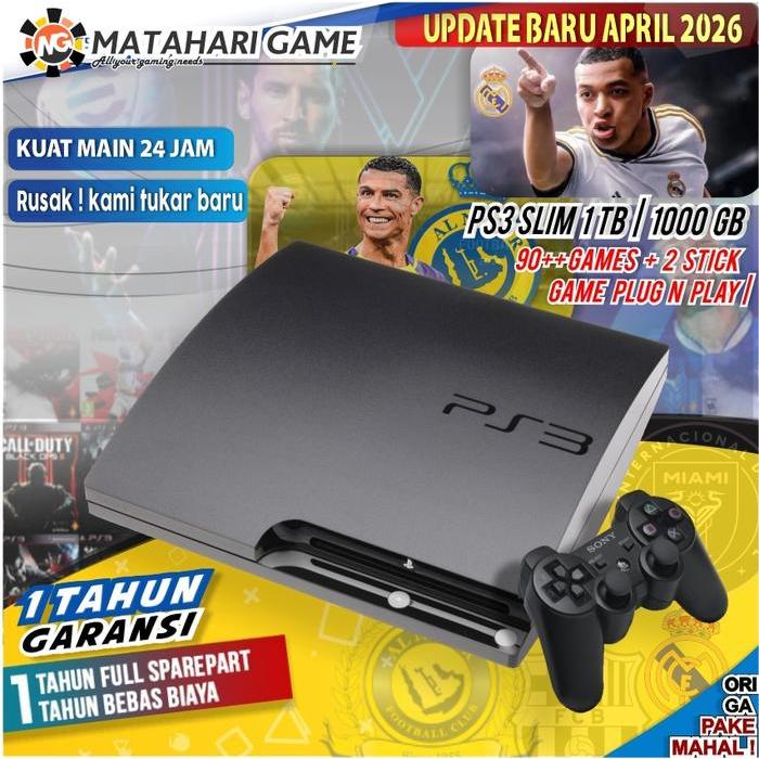 Playstation3 Sony Ps3 Slim 1Tb 1 Tahun Garansi Playstation