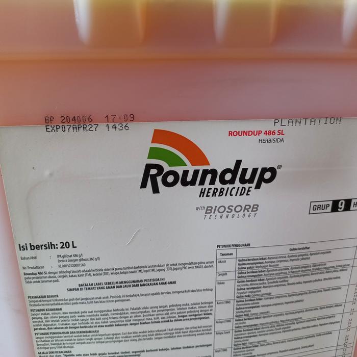 Official Roundup 20 Liter Obat Racun Rumput Daun Liar Original