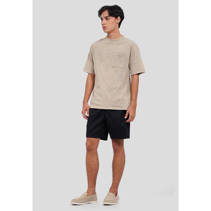 EXECUTIVE Regular Fit Celana Pendek Pria Regular Fit dengan Tali Serut - Hitam, S 7 Drawstring Short