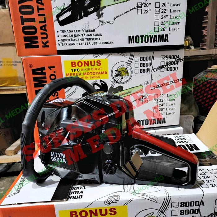 Chainsaw Senso Sinso Motoyama Black 9900A Bar 22 inci Laser Baja 22" Original MTYM9900A