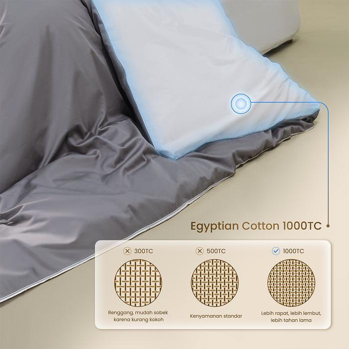 Mojokoe Sprei Bedcover Organic Egyptian Cotton 1000 Thread Count Bedding