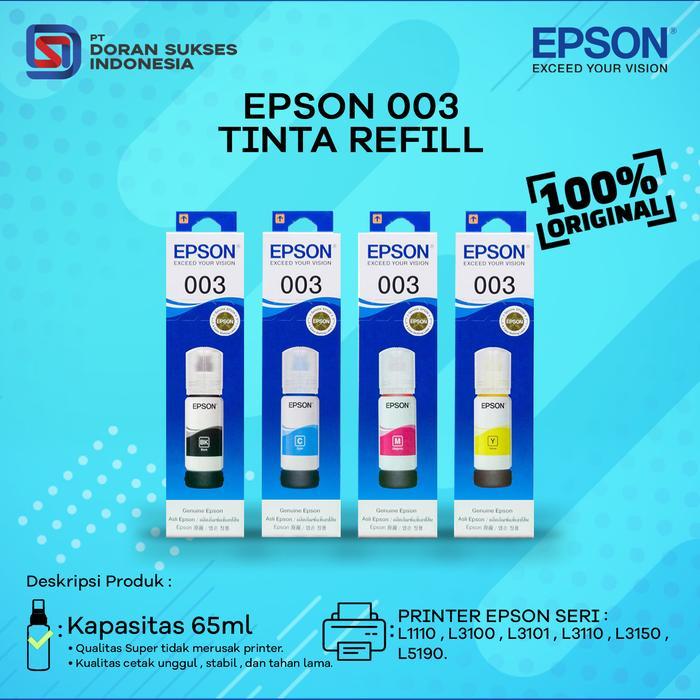 Tinta Epson 003 Original Refill Ink Printer L3110 L3150 L 3110 L 3150 Terbaru 