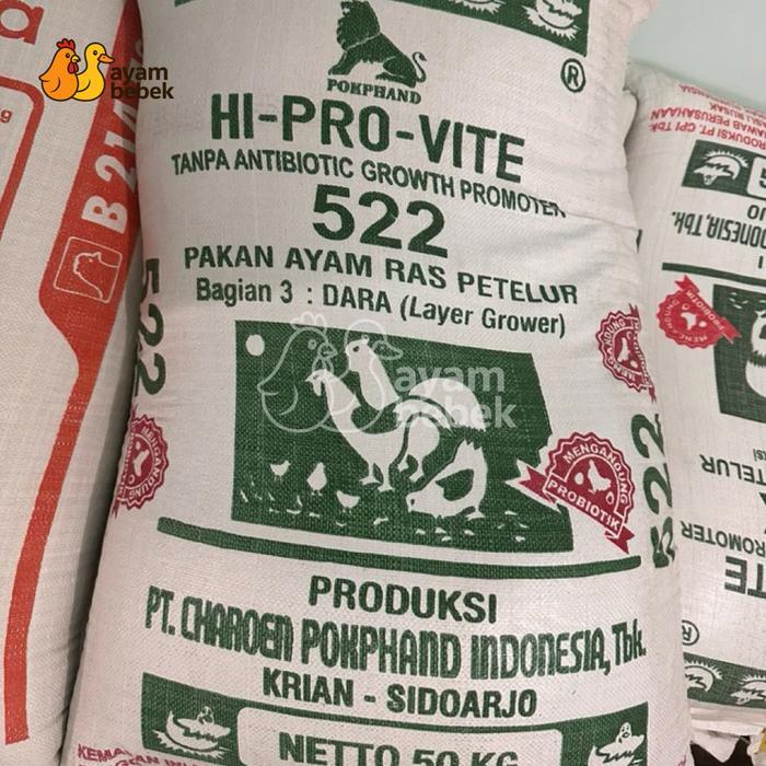 HI-PRO-VITE 522 Pakan Jadi Ayam Ras Petelur (Dara / Grower) GROSIR 20KG-50KG AyamBebek Pakan dan