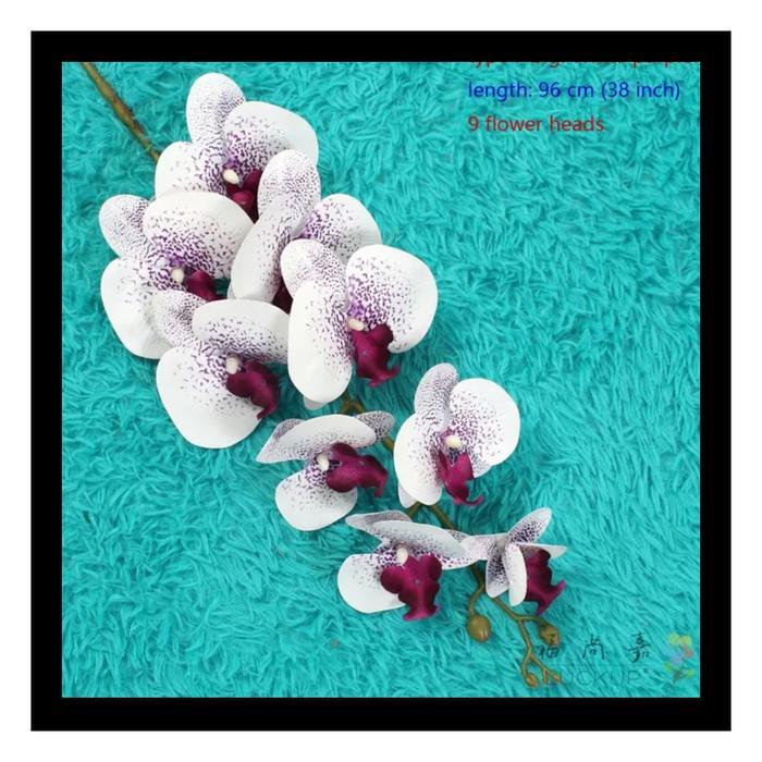 Bunga Anggrek Artificial Latex Import - White Motif